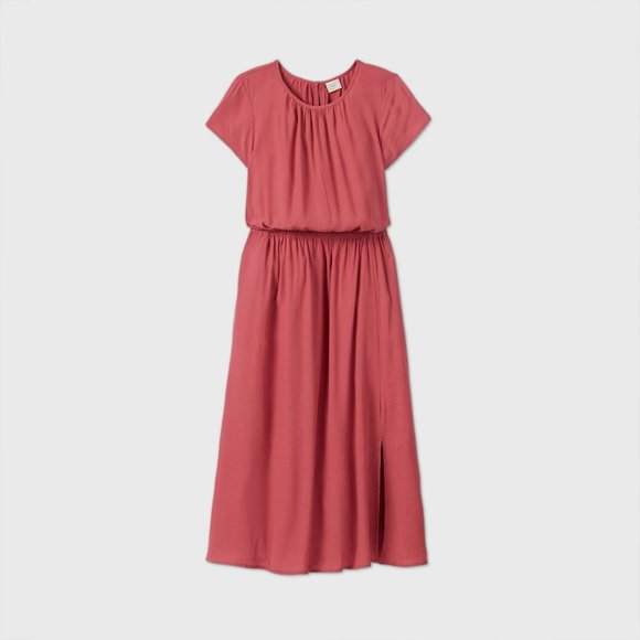 a new day Dresses & Skirts - Women's Short Sleeve Cinched Waist Dress - Pink